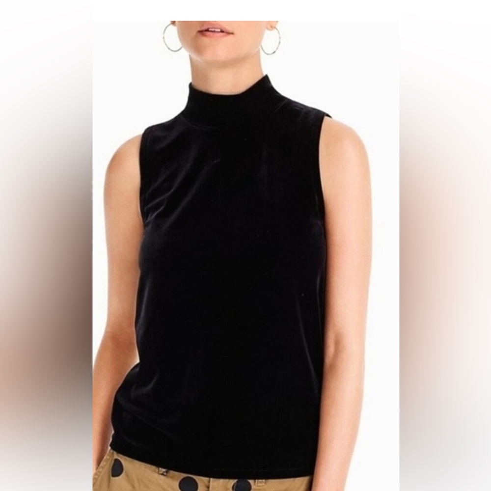 JCREW Black Velvet Sleeveless Top